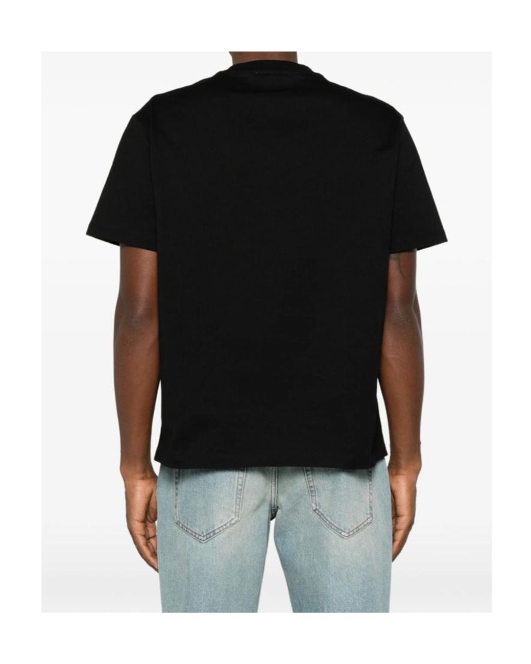 Versace Black Logo Printed Crewneck T-Shirt for men