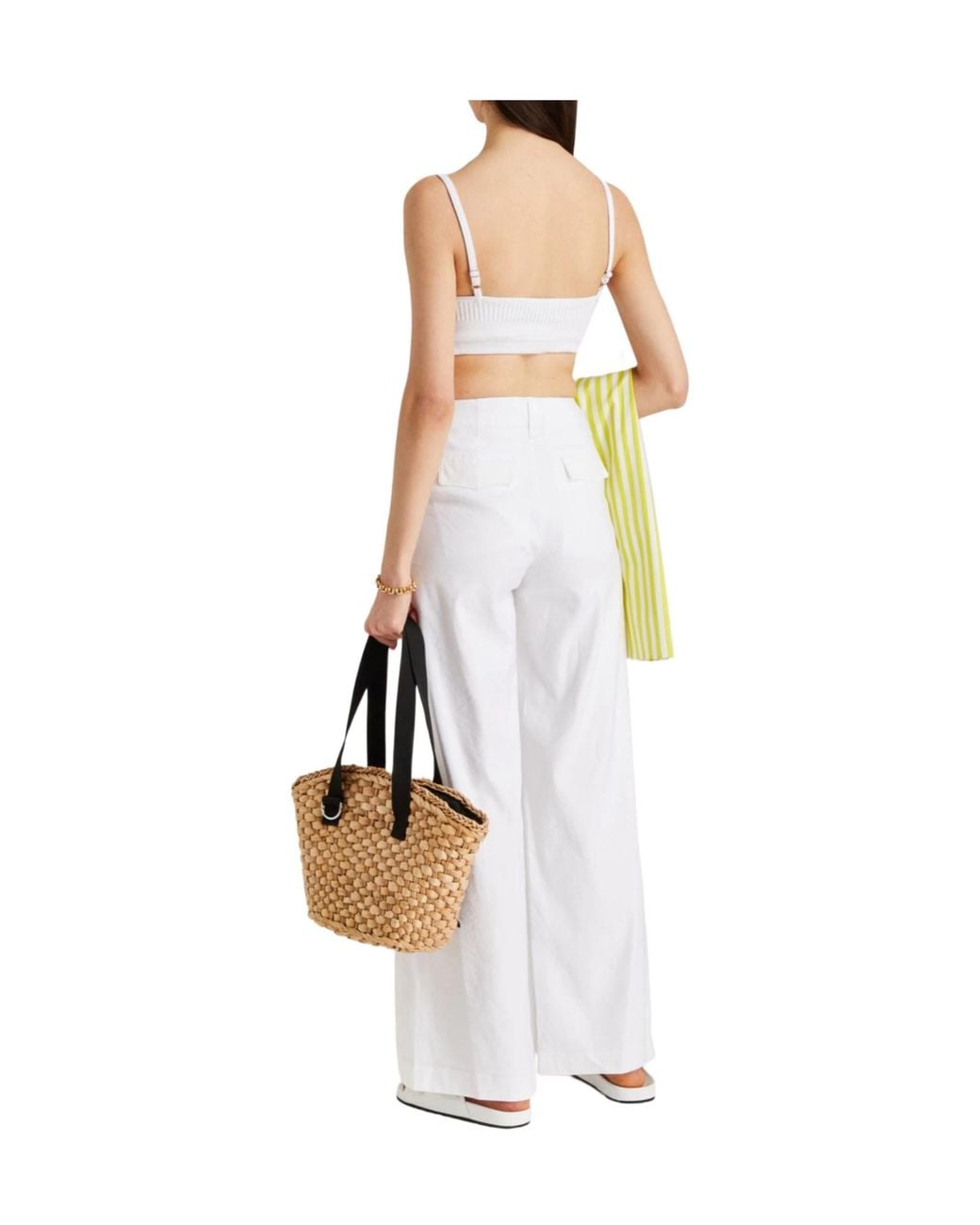 Rag & Bone White Wide-Leg Trousers