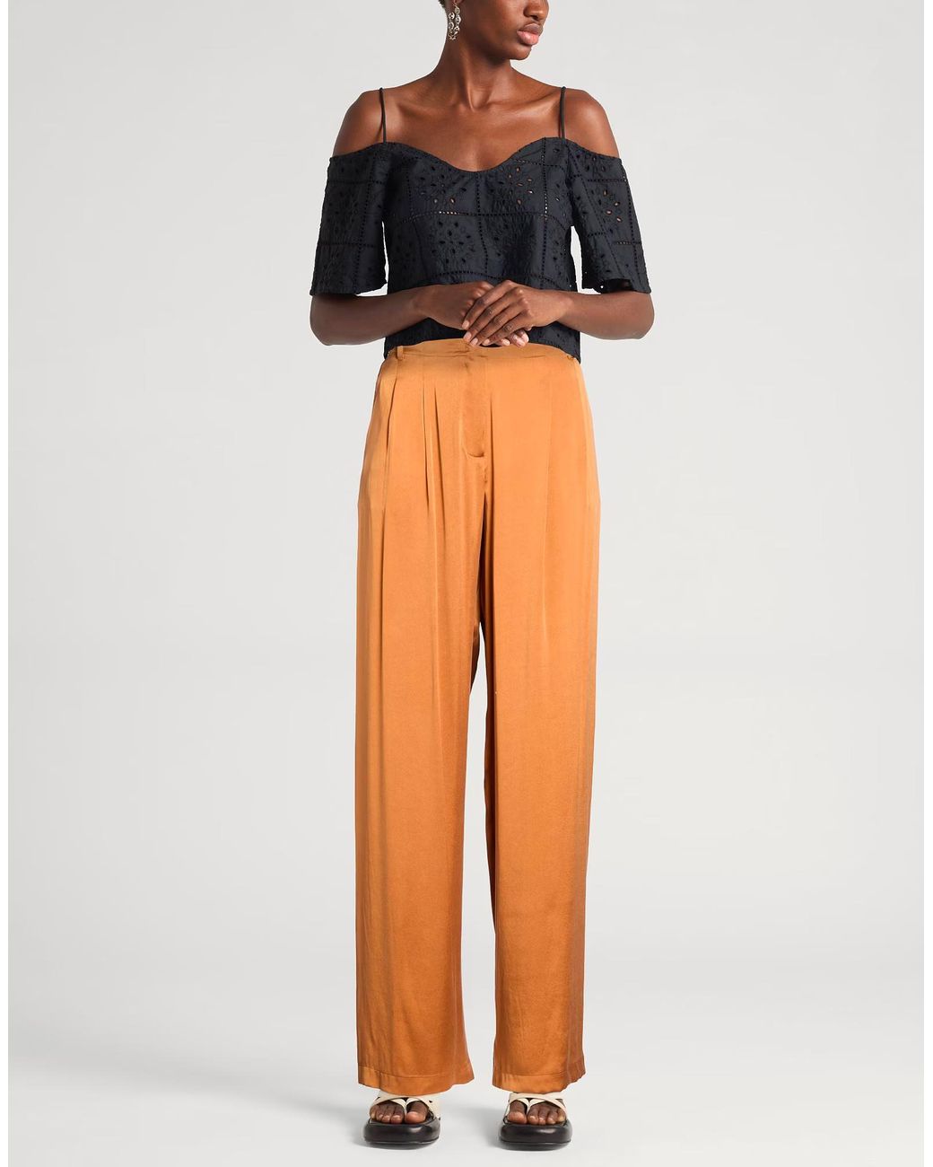 MAX&Co. Orange Pleated Casual Pants