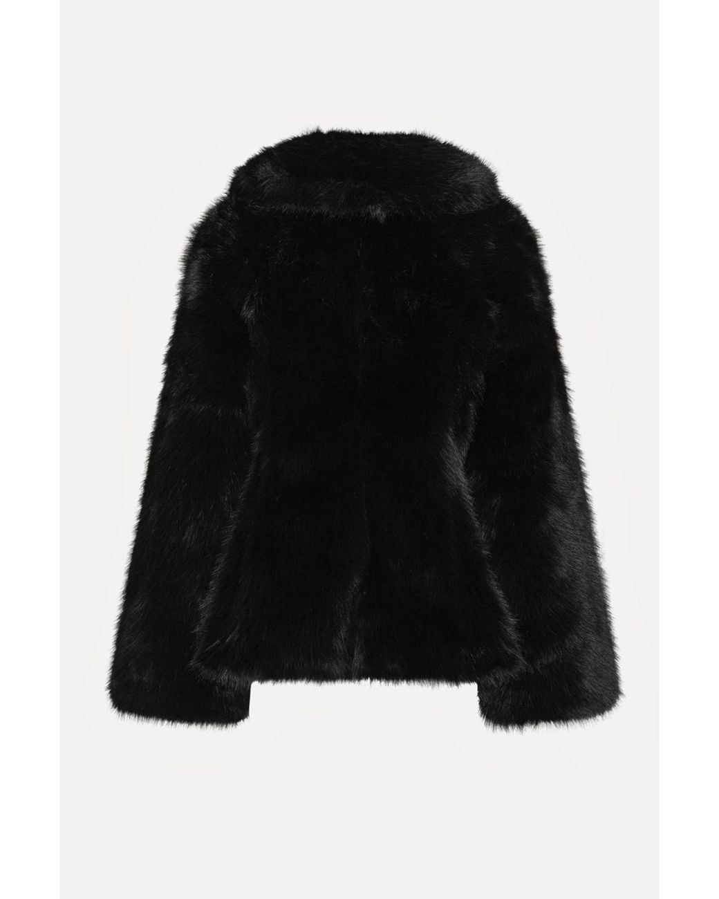 ROTATE BIRGER CHRISTENSEN Black Faux-Fur Flared Jacket