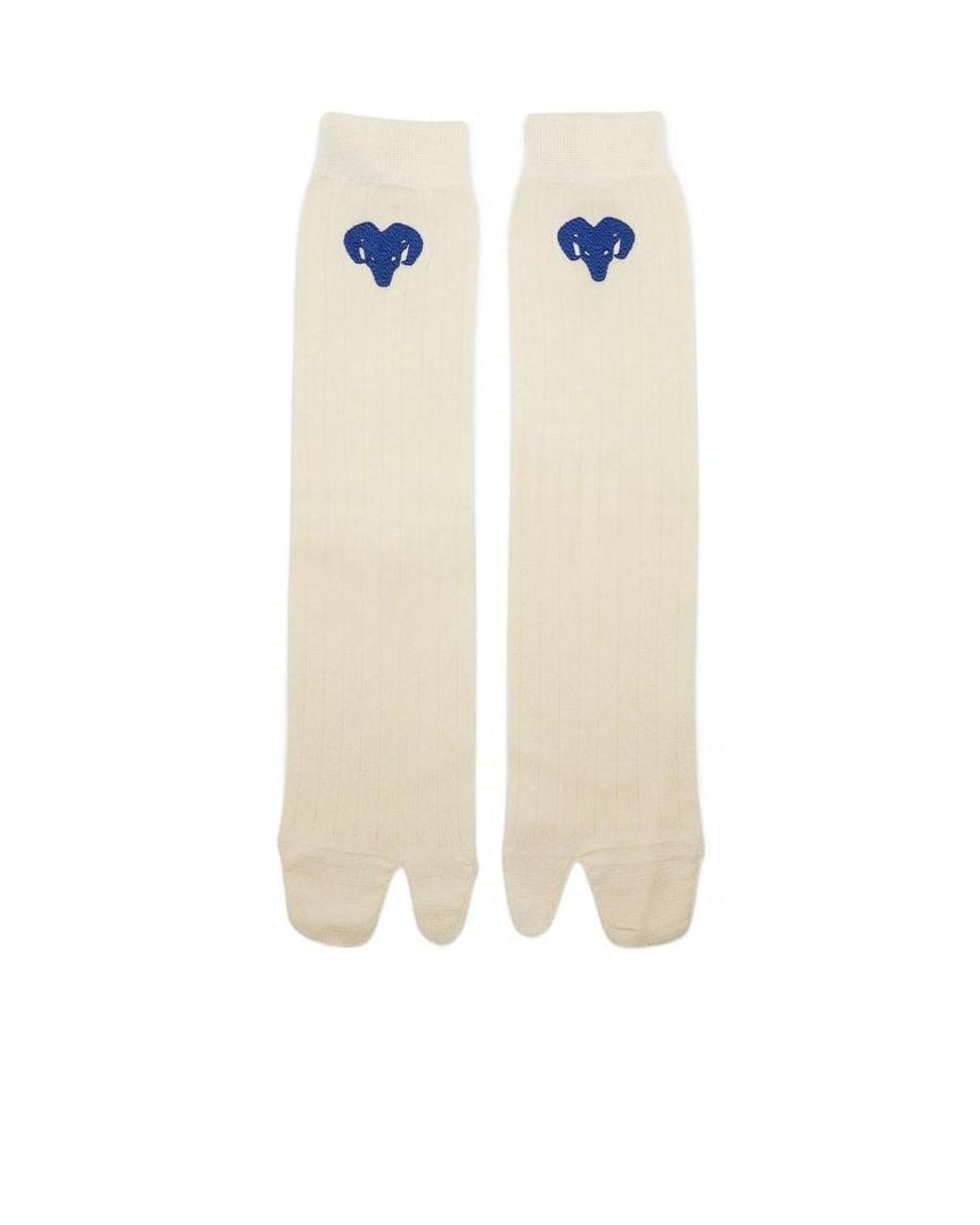 Maison Margiela White Embroidered Tabi Toe Socks
