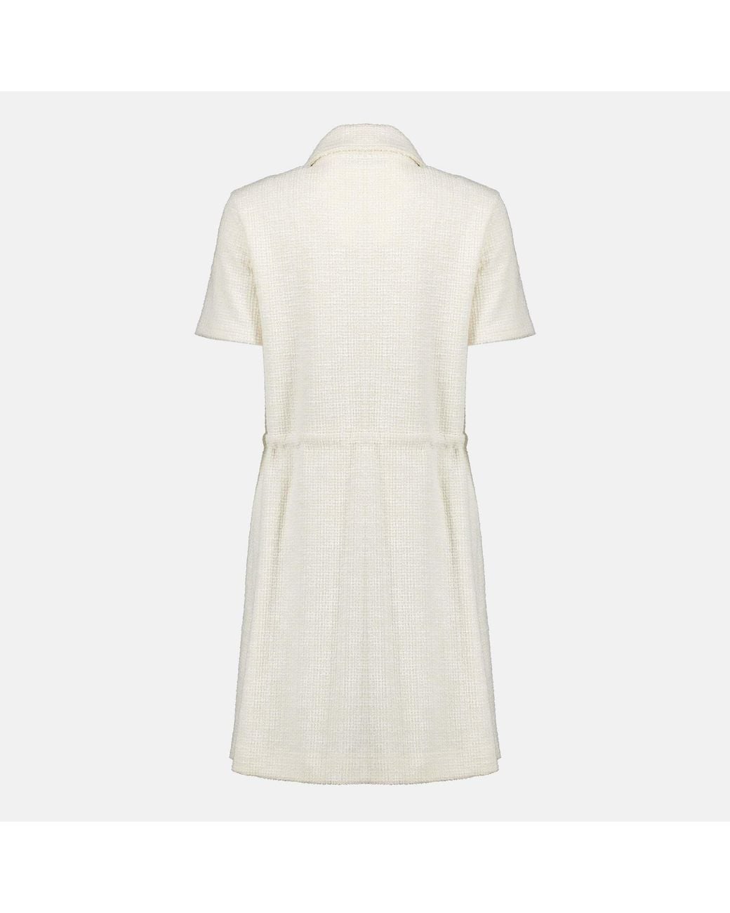 Moncler White Bouclé Mini Dress