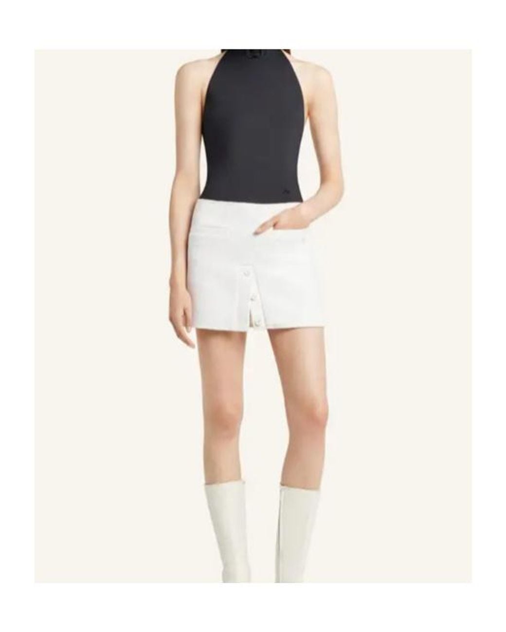 Courreges White Tweed Mini Skirt