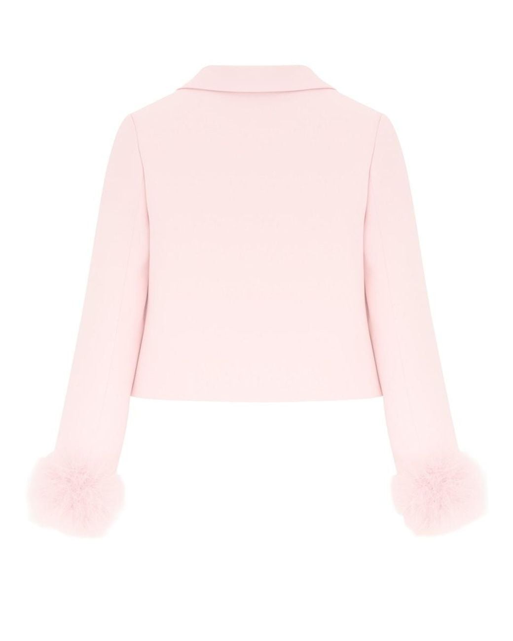 Valentino Pink Crepe Couture Jacket With Feathers