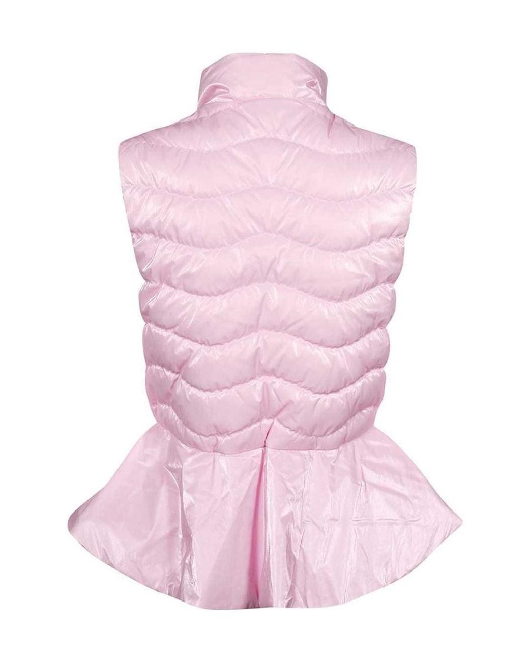 Duvetica Pink Peplum-Hem Quilted Down Vest