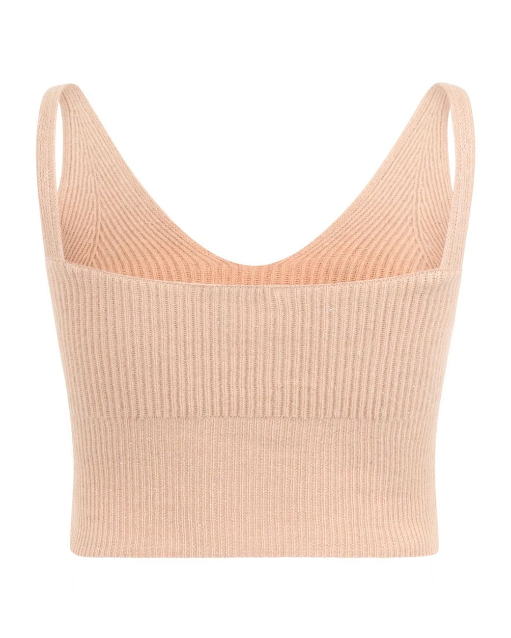 Peserico Natural U-Neck Cropped Knitted Tank Top