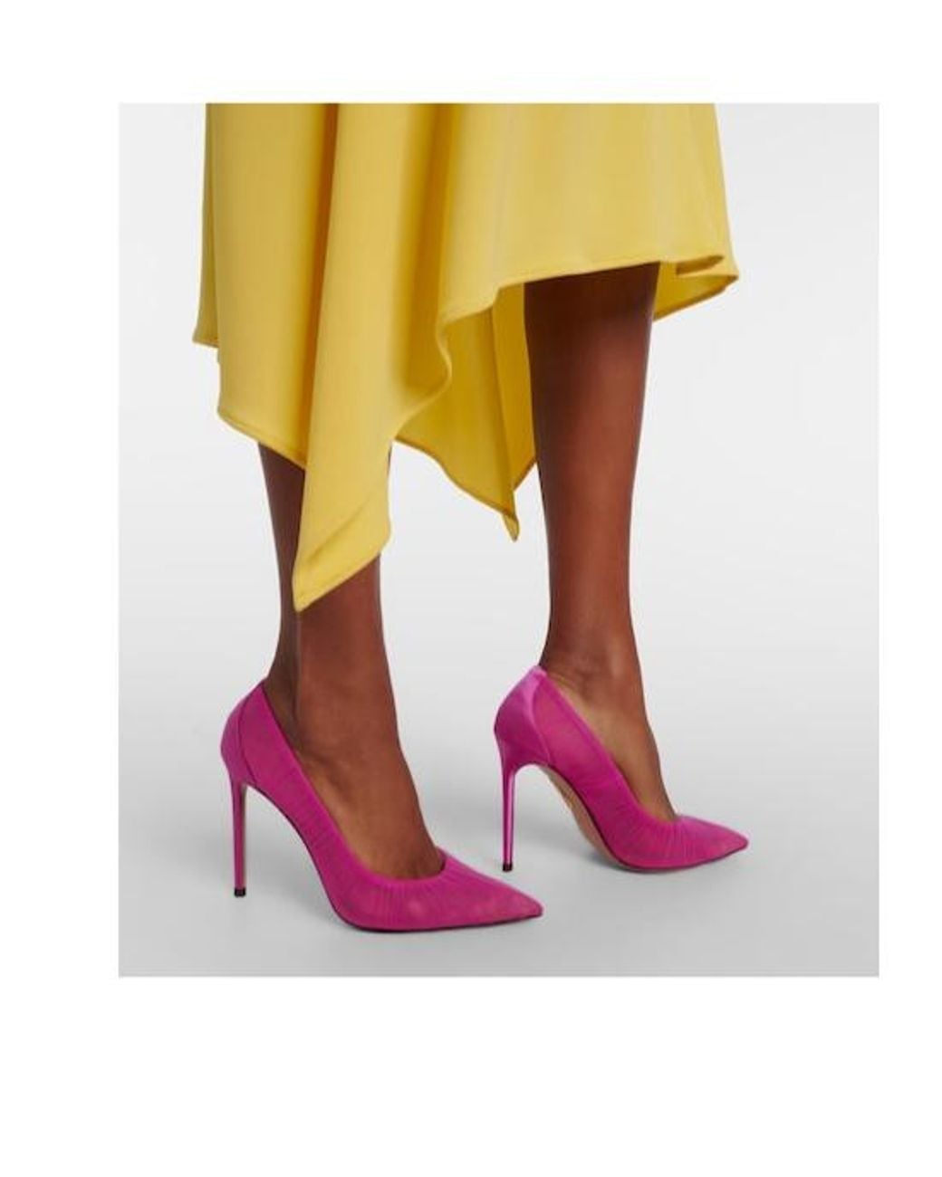Aquazzura Pink Satin-Trimmed Tulle Pumps