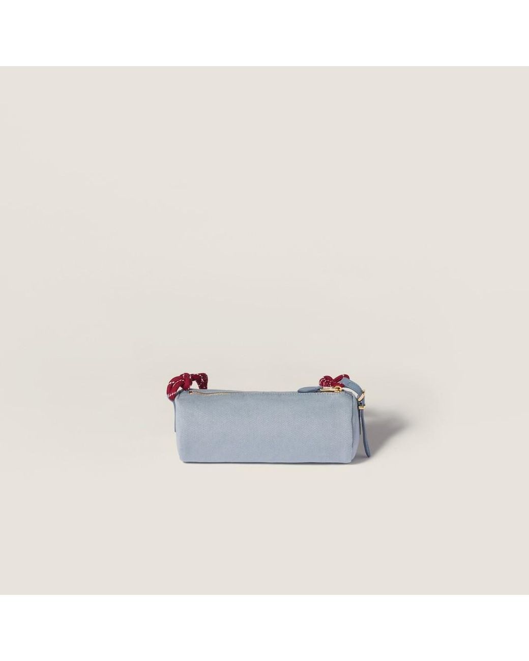 Miu Miu Blue Pochette En Gabardine