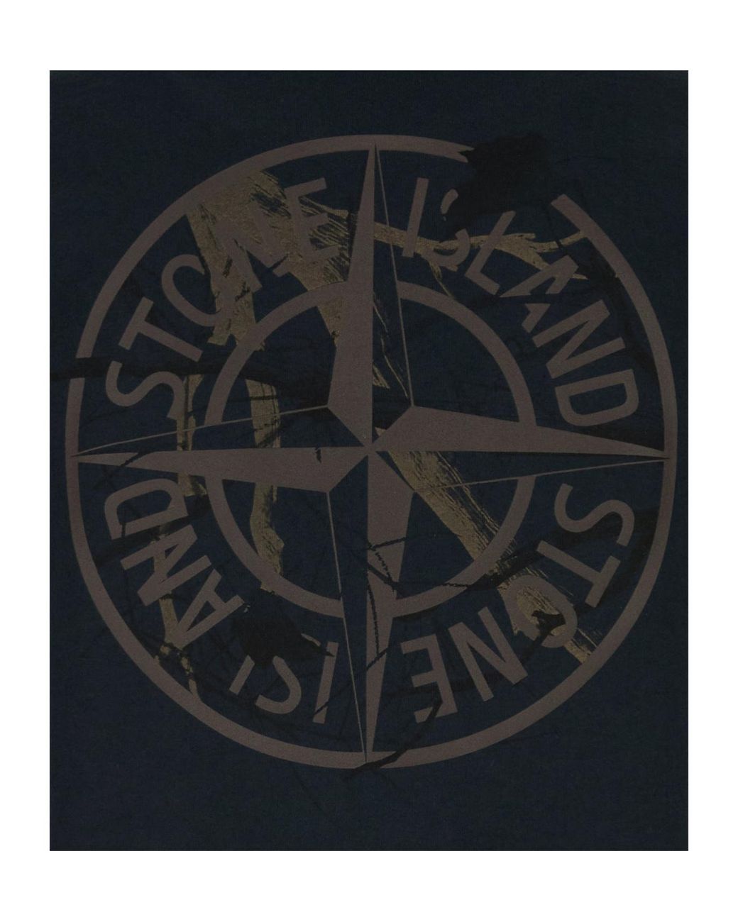 Stone Island Black Logo Print T-Shirt for men