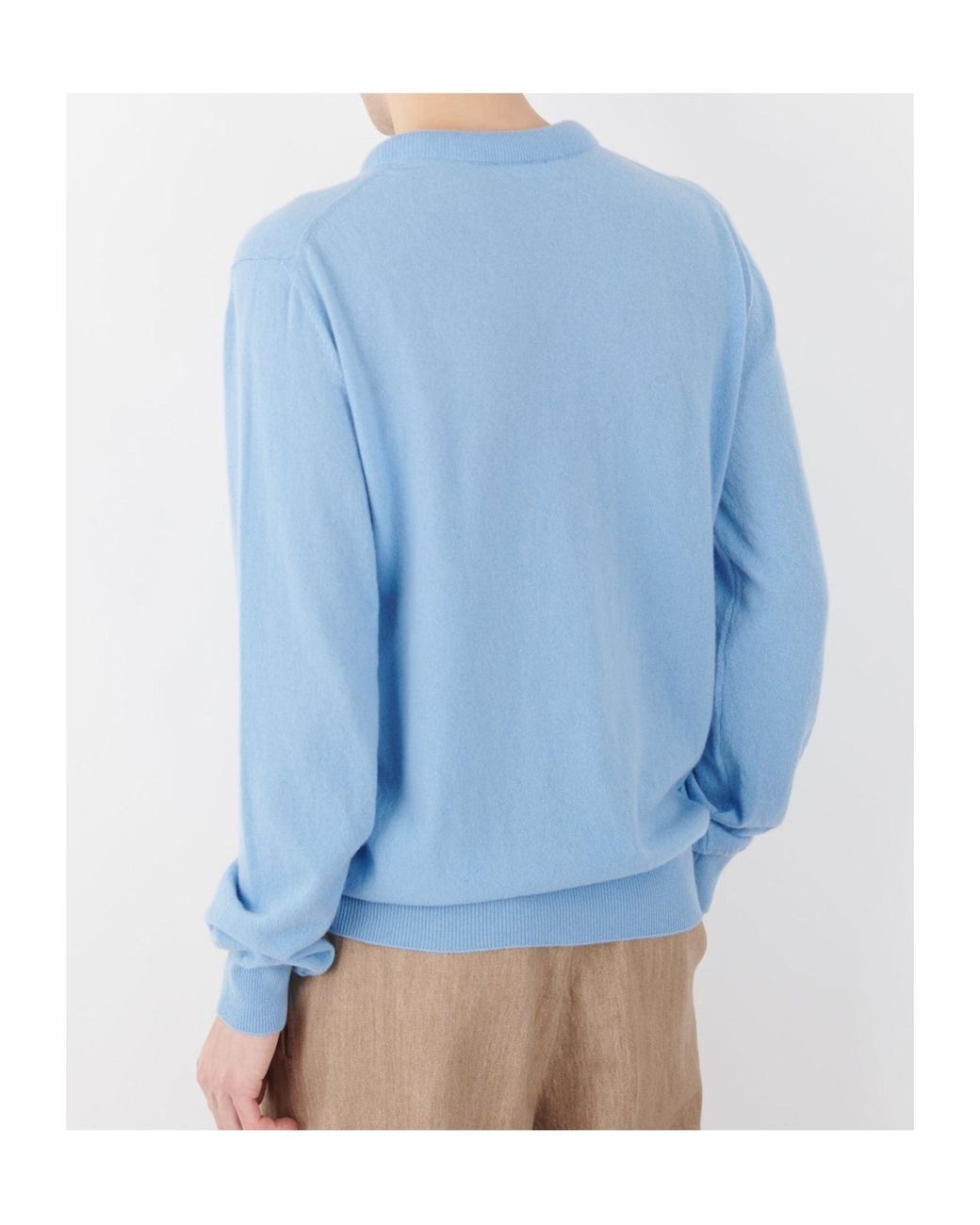 Jil Sander Blue Long-Sleeve Crew-Neck Sweater for men
