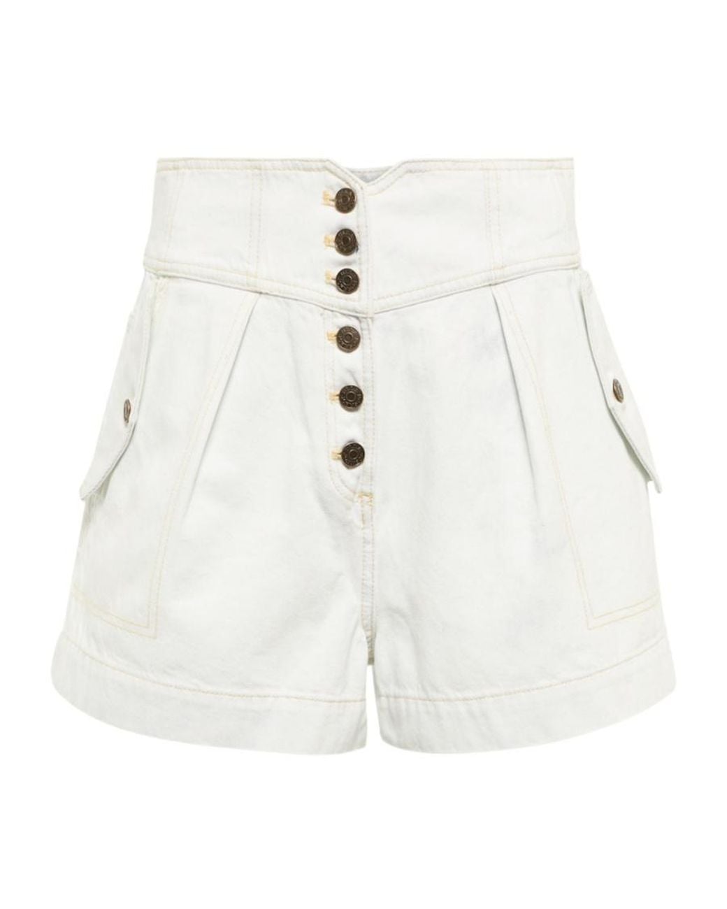 Ulla Johnson White Alvin High-Rise Denim Shorts