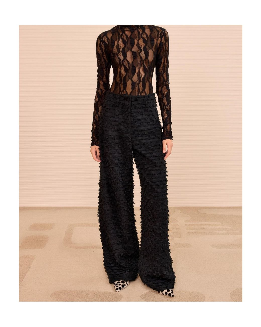 Ulla Johnson Black Beatrix Wide Leg Trouser