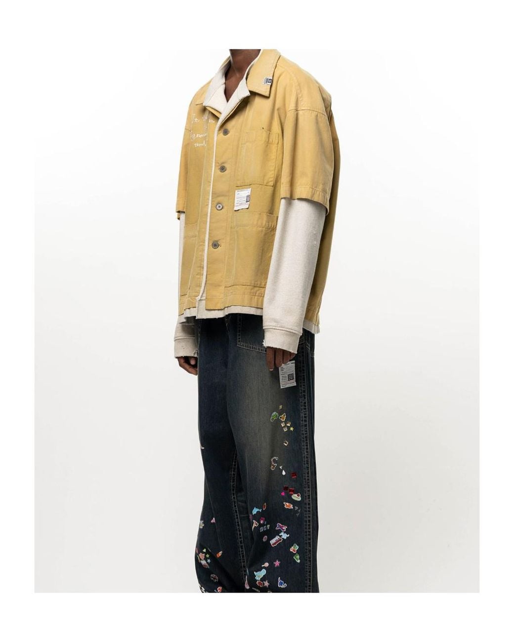 Maison Mihara Yasuhiro Metallic Pullover Layered Shirt for men