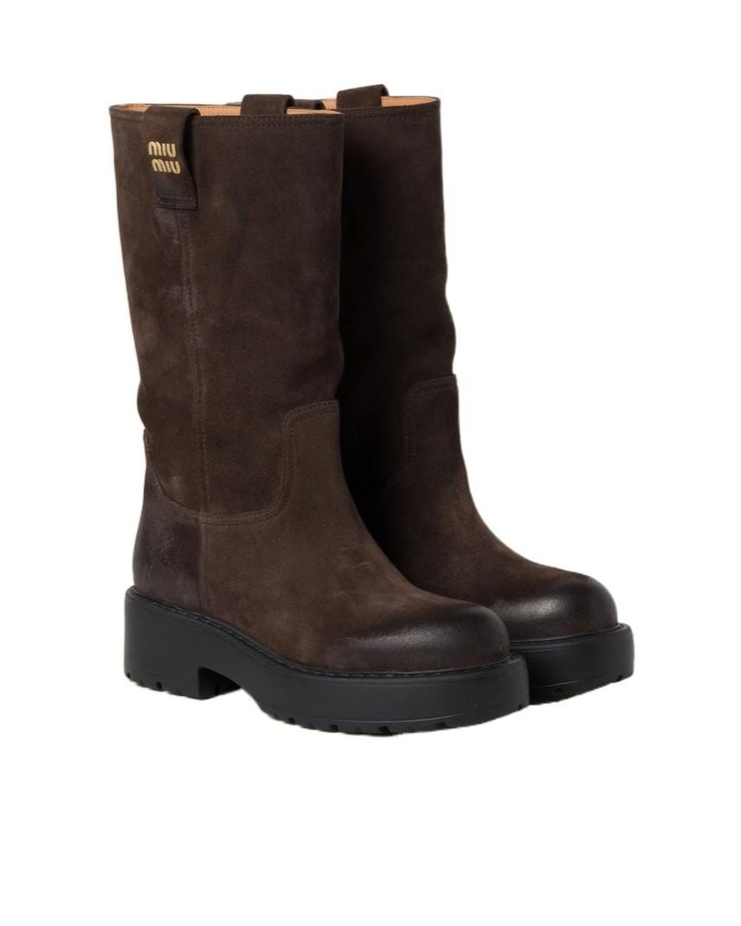 Miu Miu Brown Suede Boots