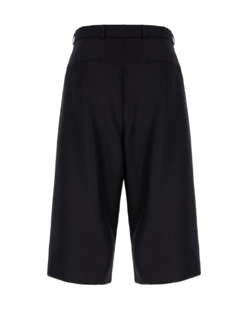 Dries Van Noten Black Belted Light Wool Shorts for men