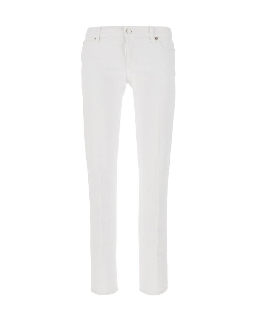 DSquared² White Logo Patch Straight Leg Jennifer Jeans