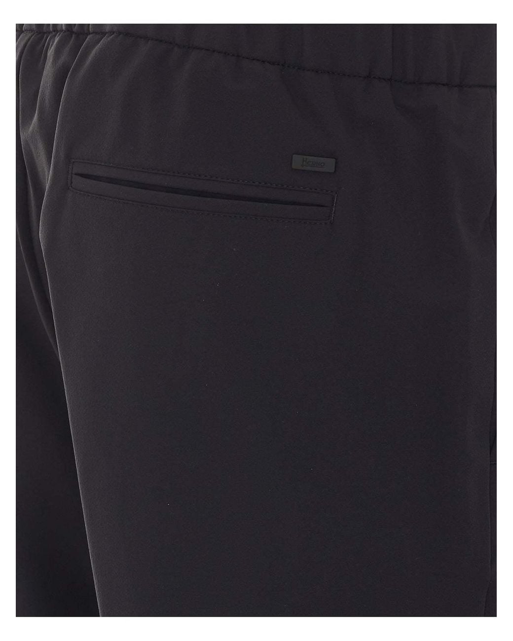Herno Blue Drawstring Pleated Trousers for men