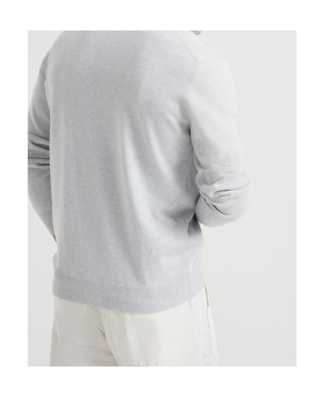 Brunello Cucinelli Gray Cashmere Sweater for men