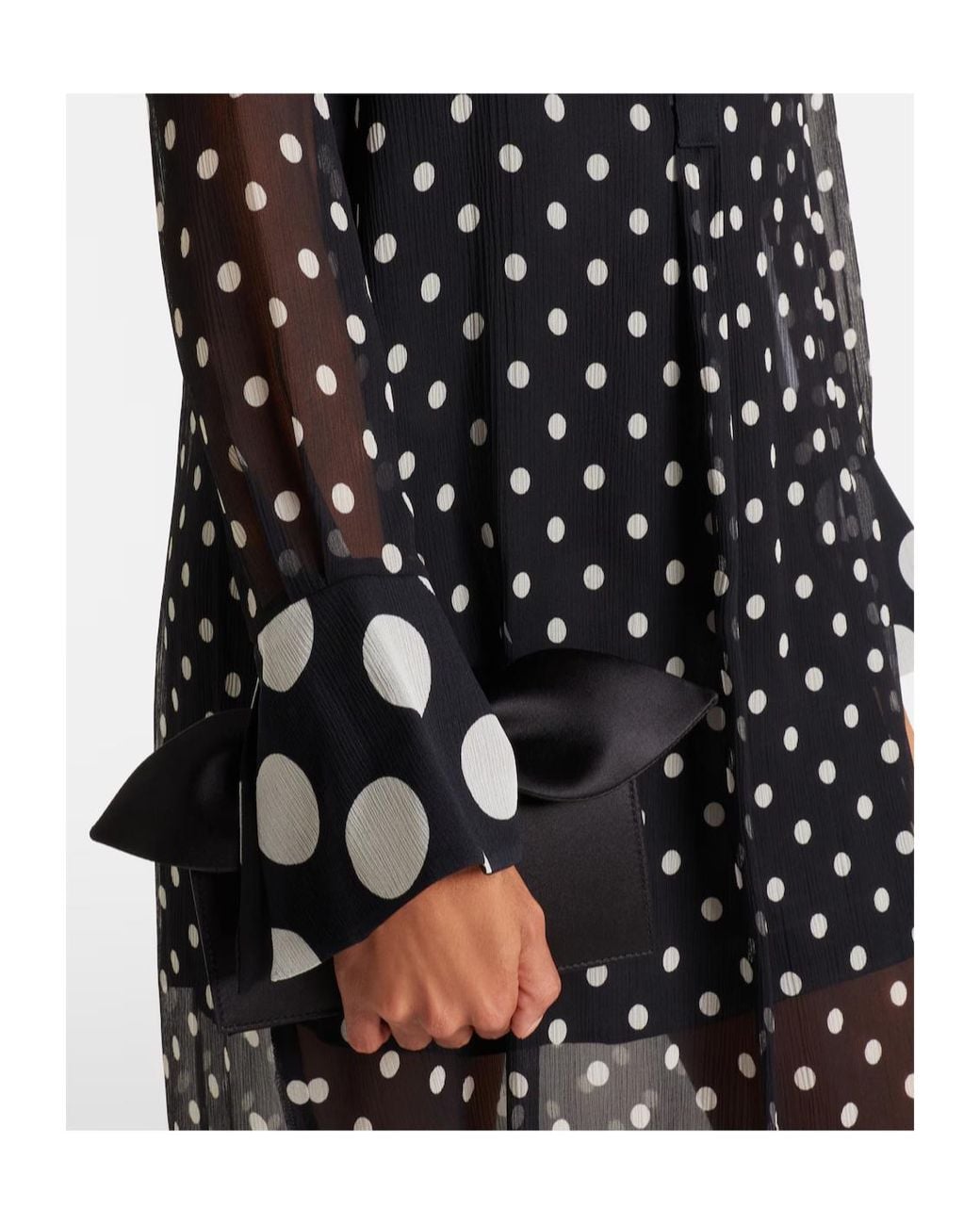 Nina Ricci Black Polka-Dot Semi-Sheer Dress