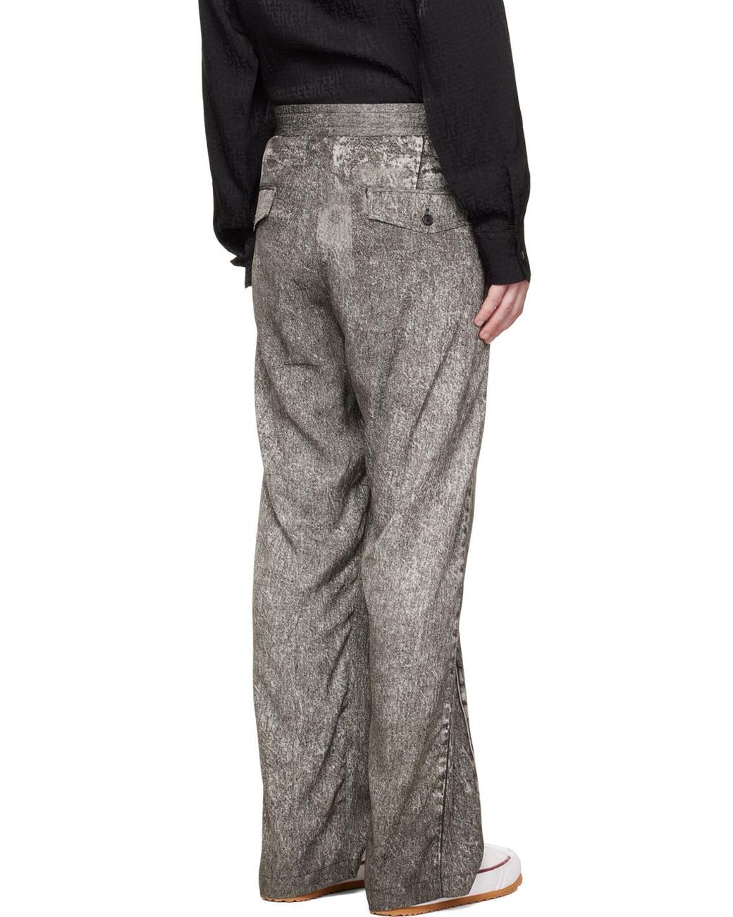 DIESEL Gray Faded-Effect Straight-Leg Pants for men