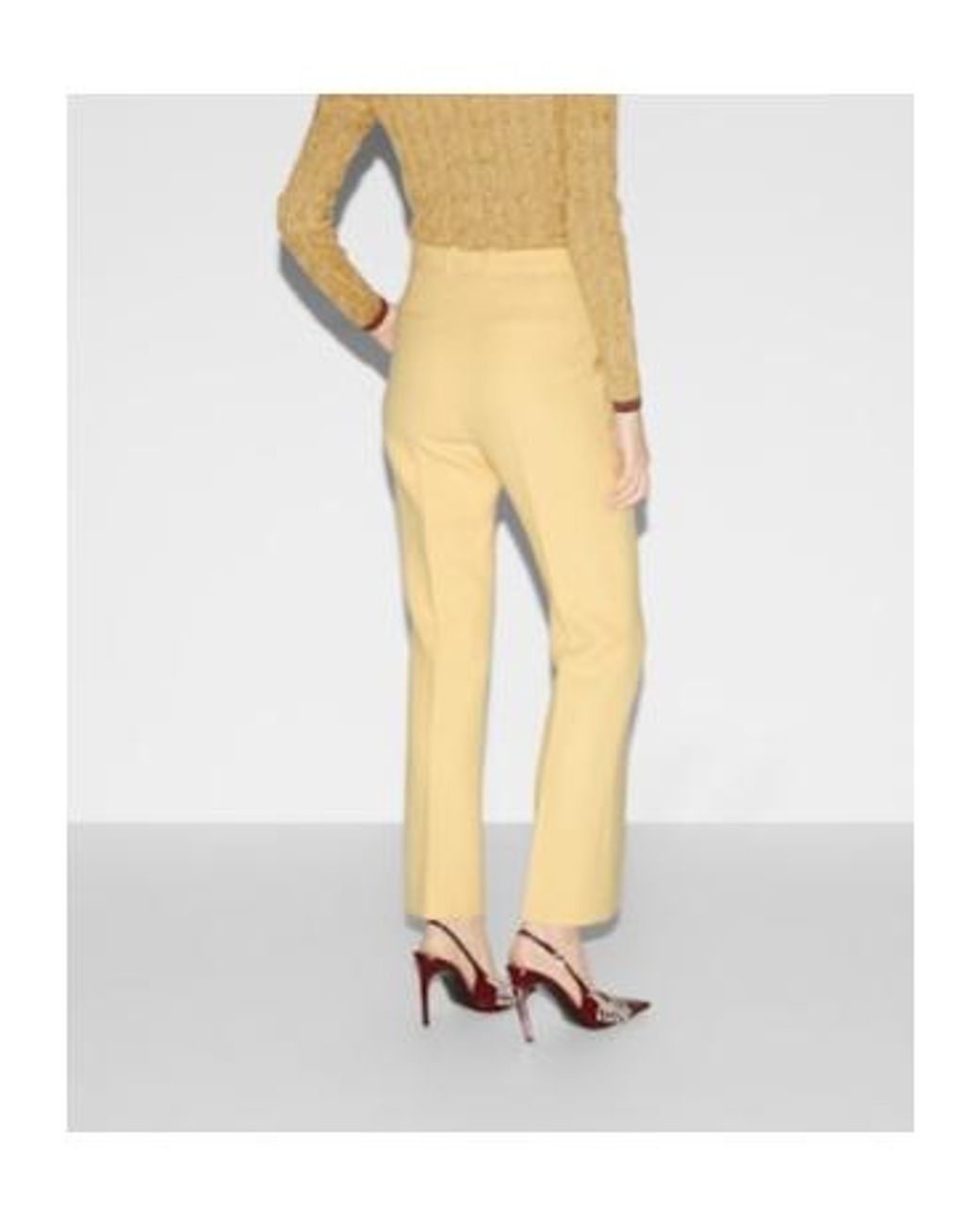 Gucci Yellow Straight-Leg Tailored Trousers