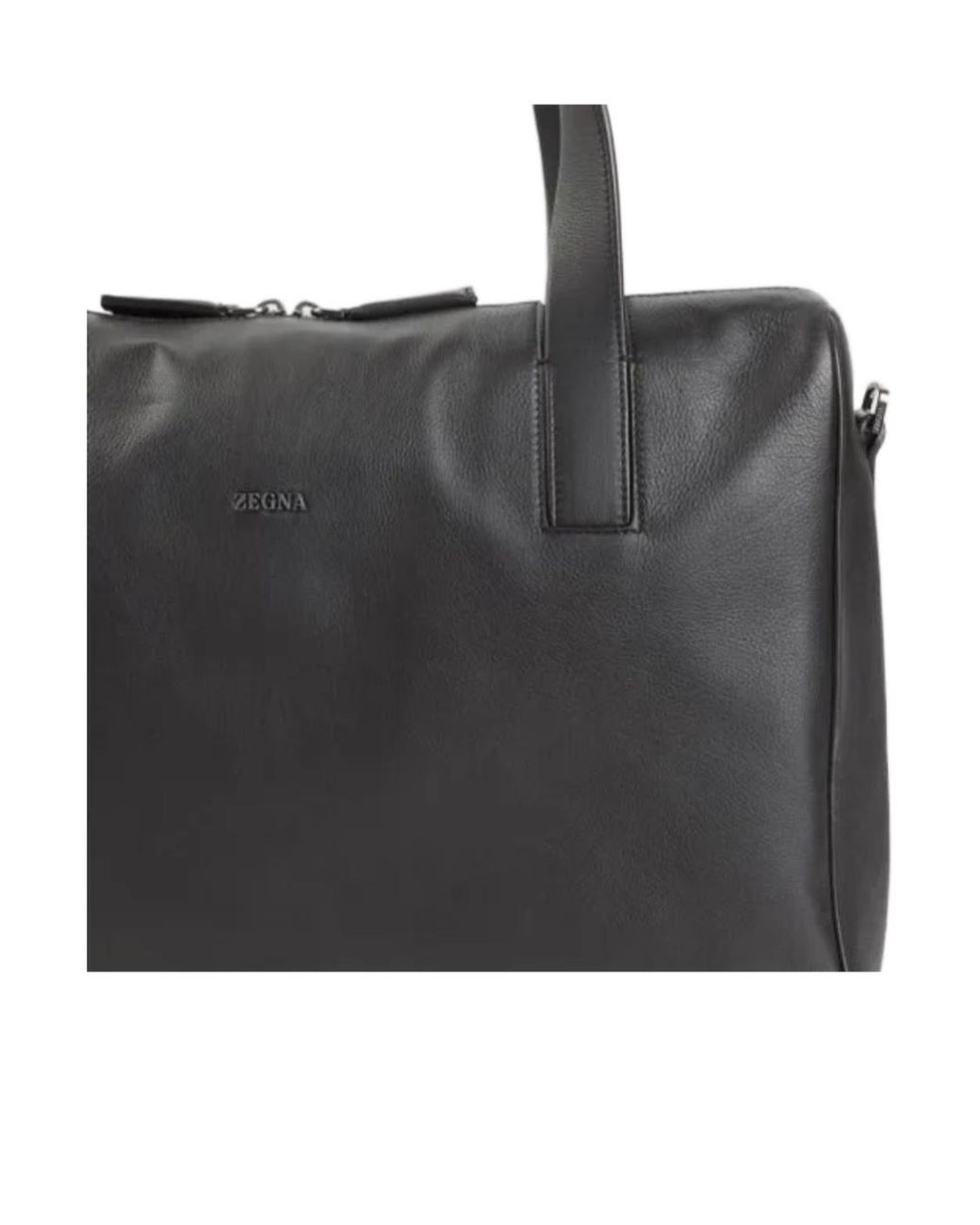 Zegna Black Secondskin Leather Holdall Bag for men