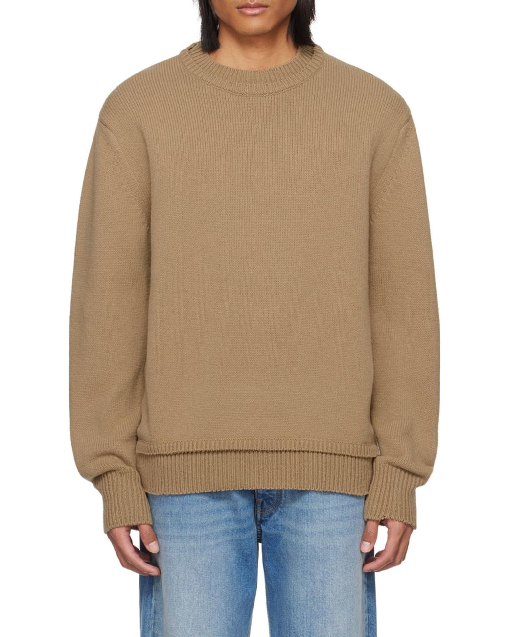 Maison Margiela Brown Elbow Patch Jumper for men