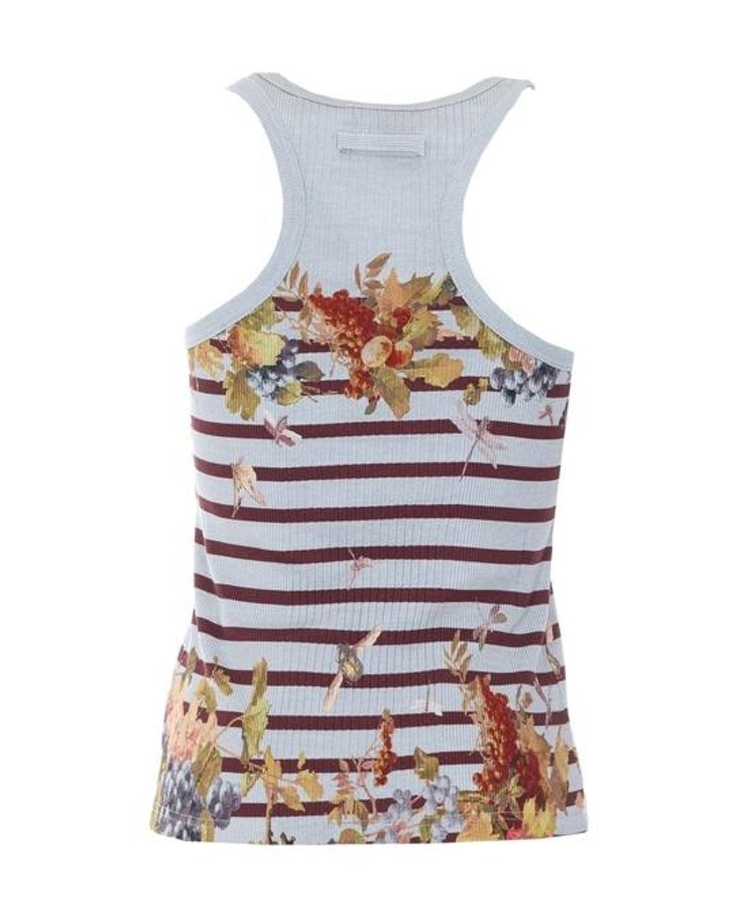 Jean Paul Gaultier Blue Marinière Grape Rib Tank Top