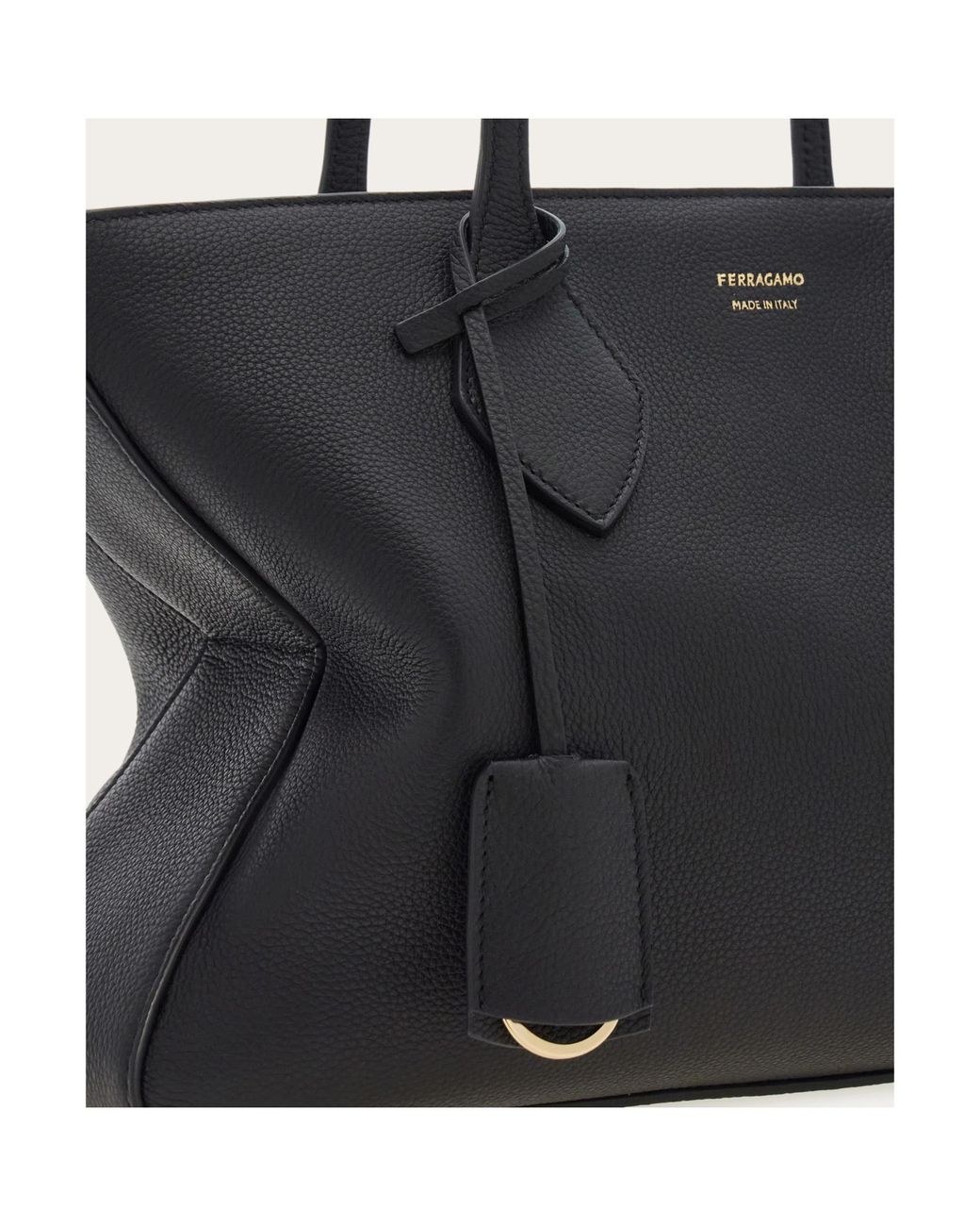 Ferragamo Black Ferragamo Logo Stamp Tote Bag