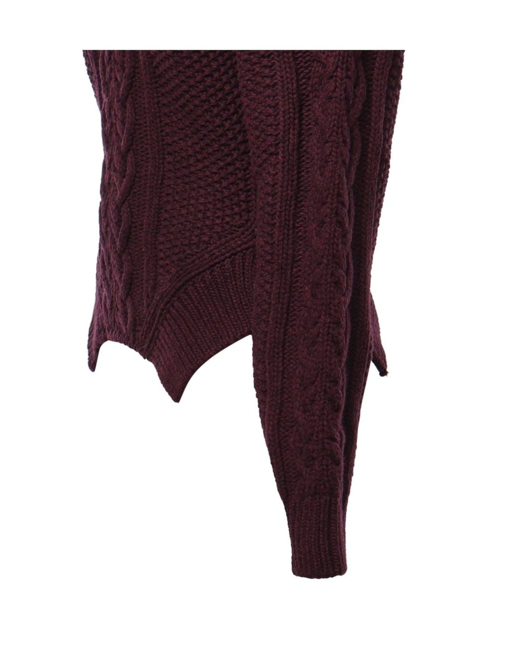 Dondup Purple Cable-Knit Crew Neck Knitted Sweater