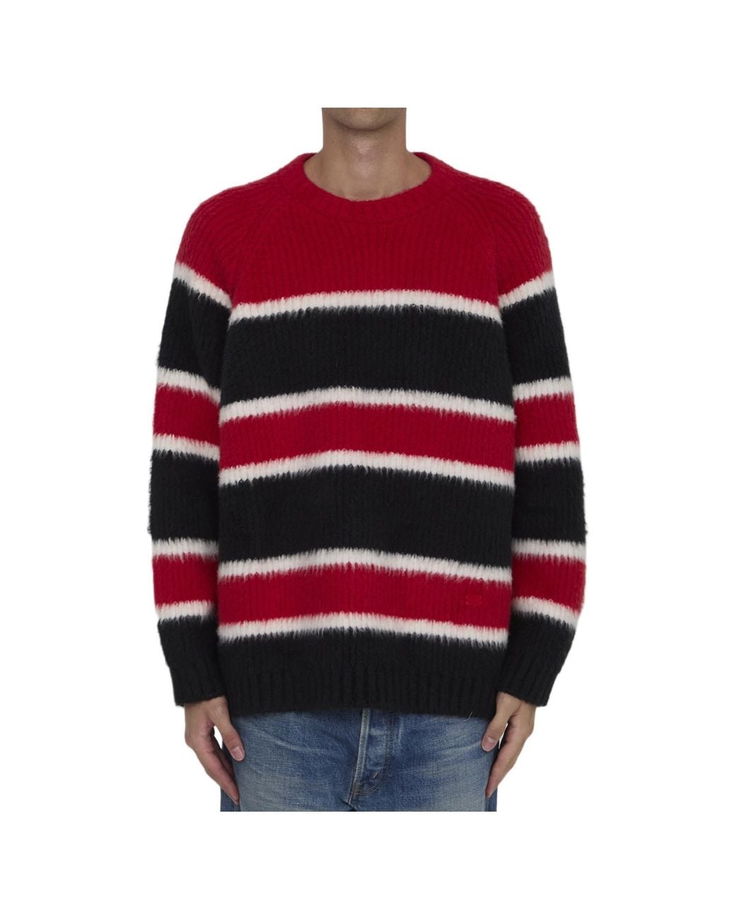 Céline Red Oversized Crew Neck Sweater for men