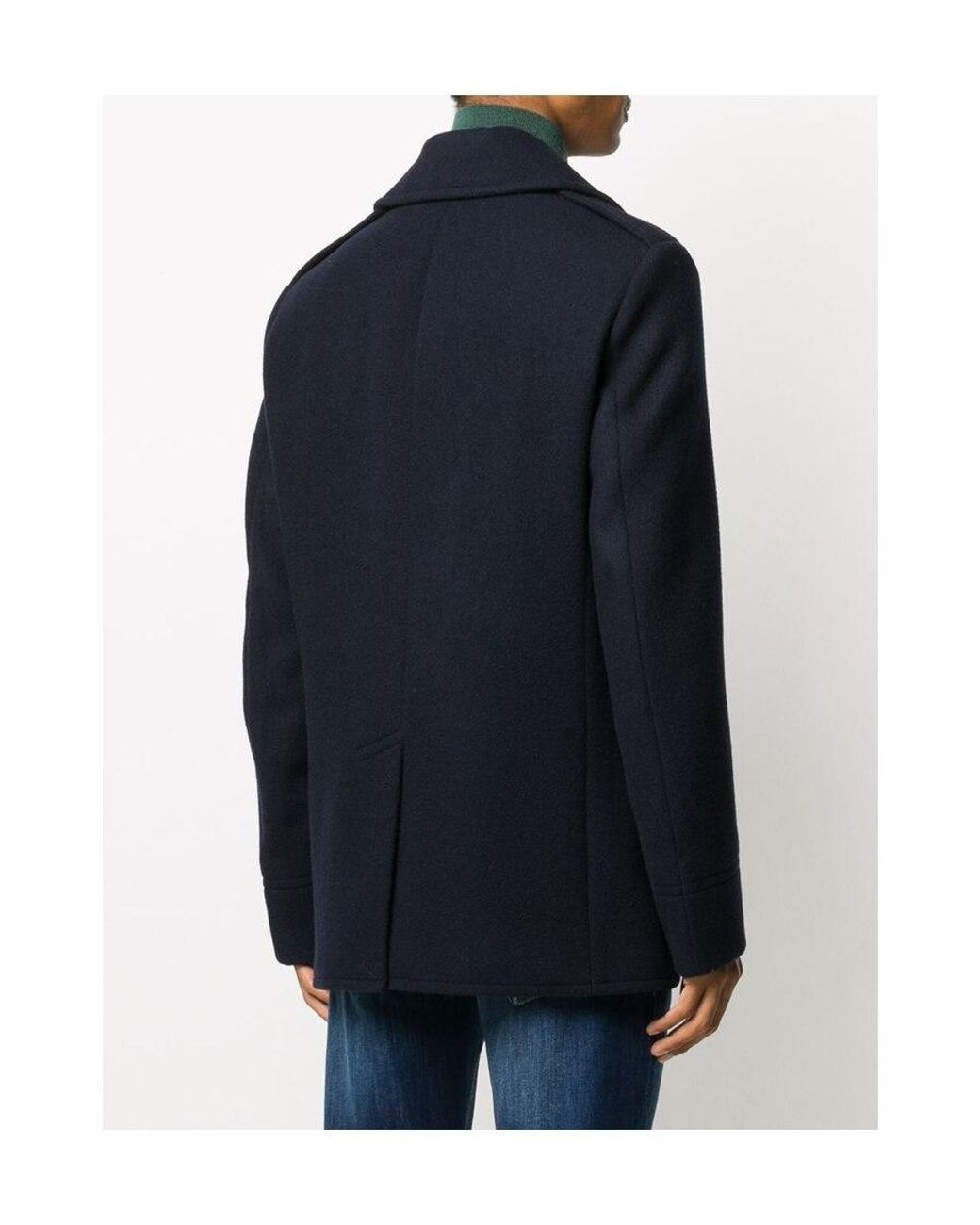 Polo Ralph Lauren Blue Double Breasted Coat for men
