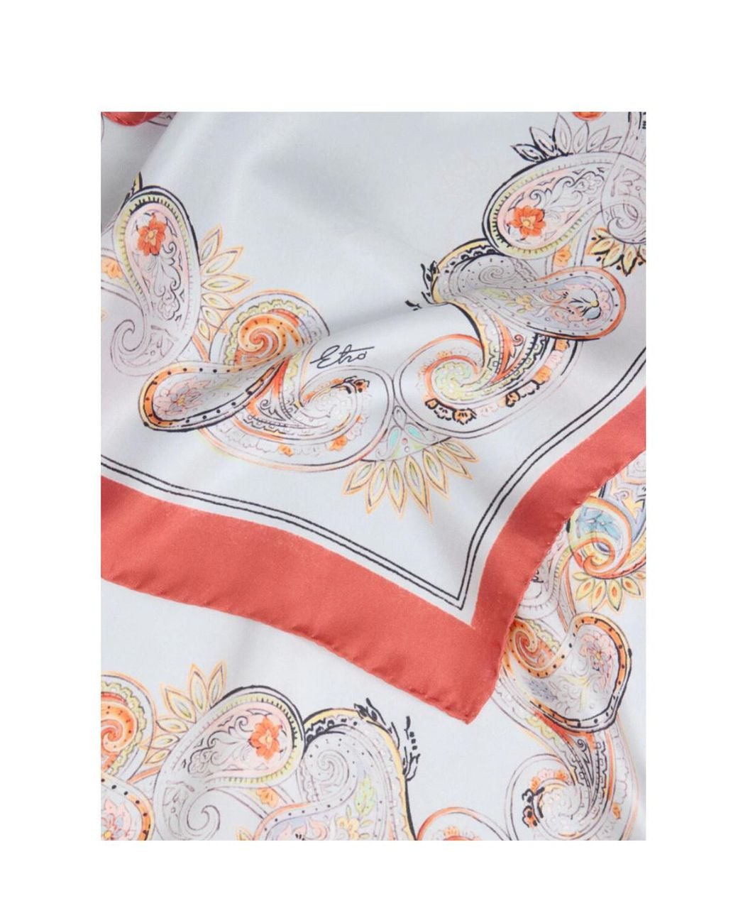 Etro White Floral Paisley Motif Scarf