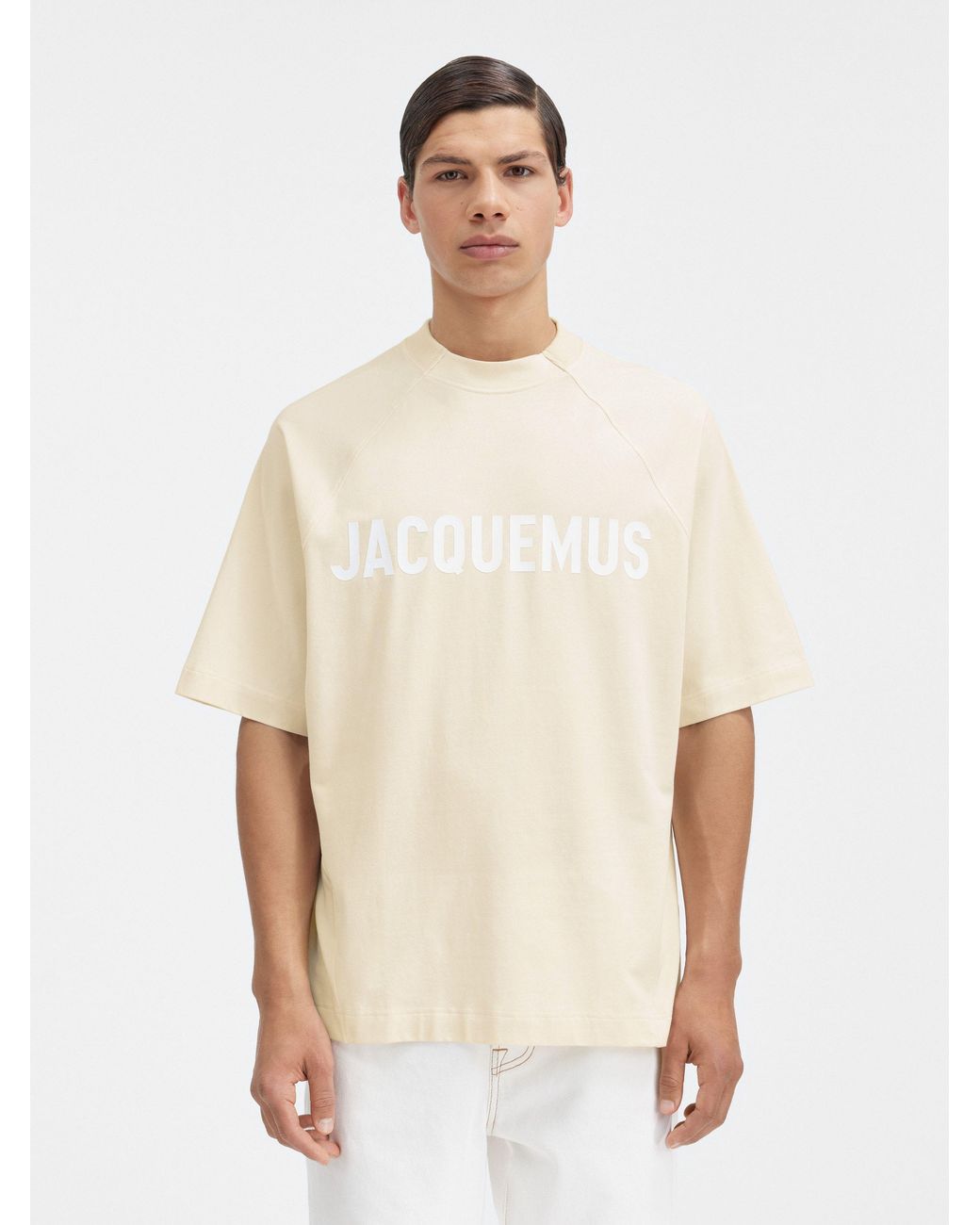 Jacquemus White Typo Crewneck T-Shirt for men