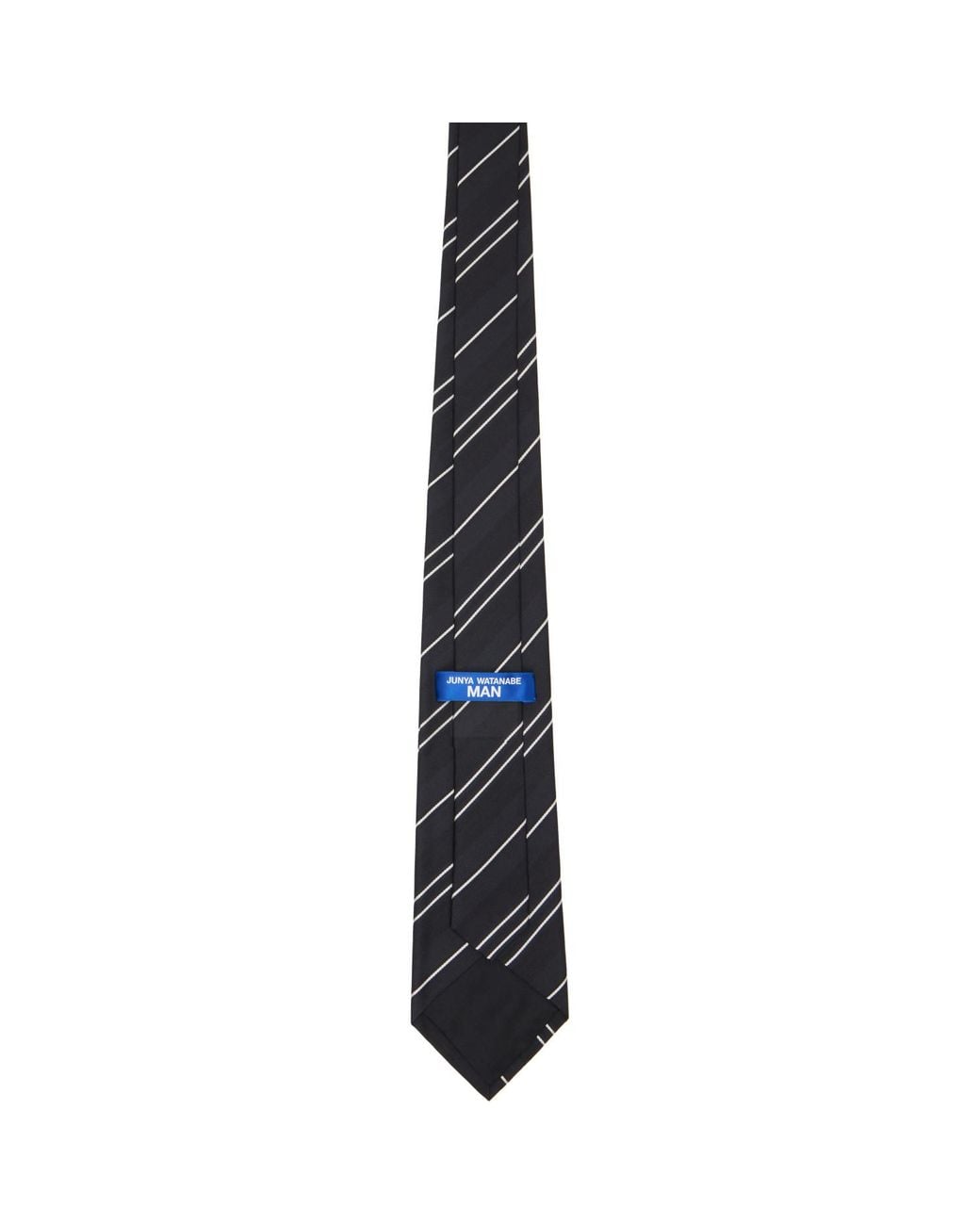 Junya Watanabe White Diagonal-Stripe Silk Tie for men