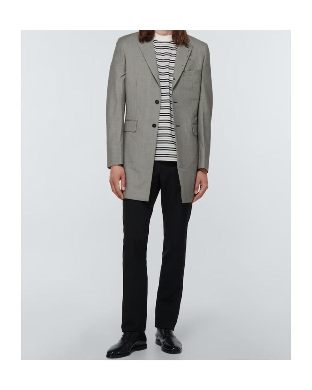 Comme des Garçons Gray Plaid Lapel Jacket for men
