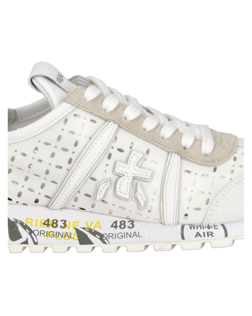 Premiata White Logo Low-Top Sneakers