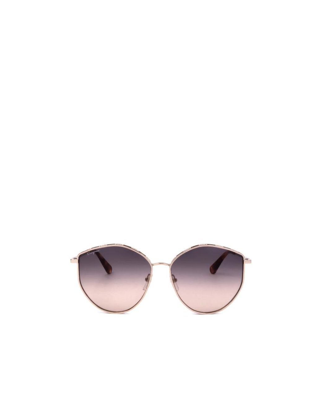 Ferragamo Pink Ferragamo Eyewear Oval Frame Sunglasses