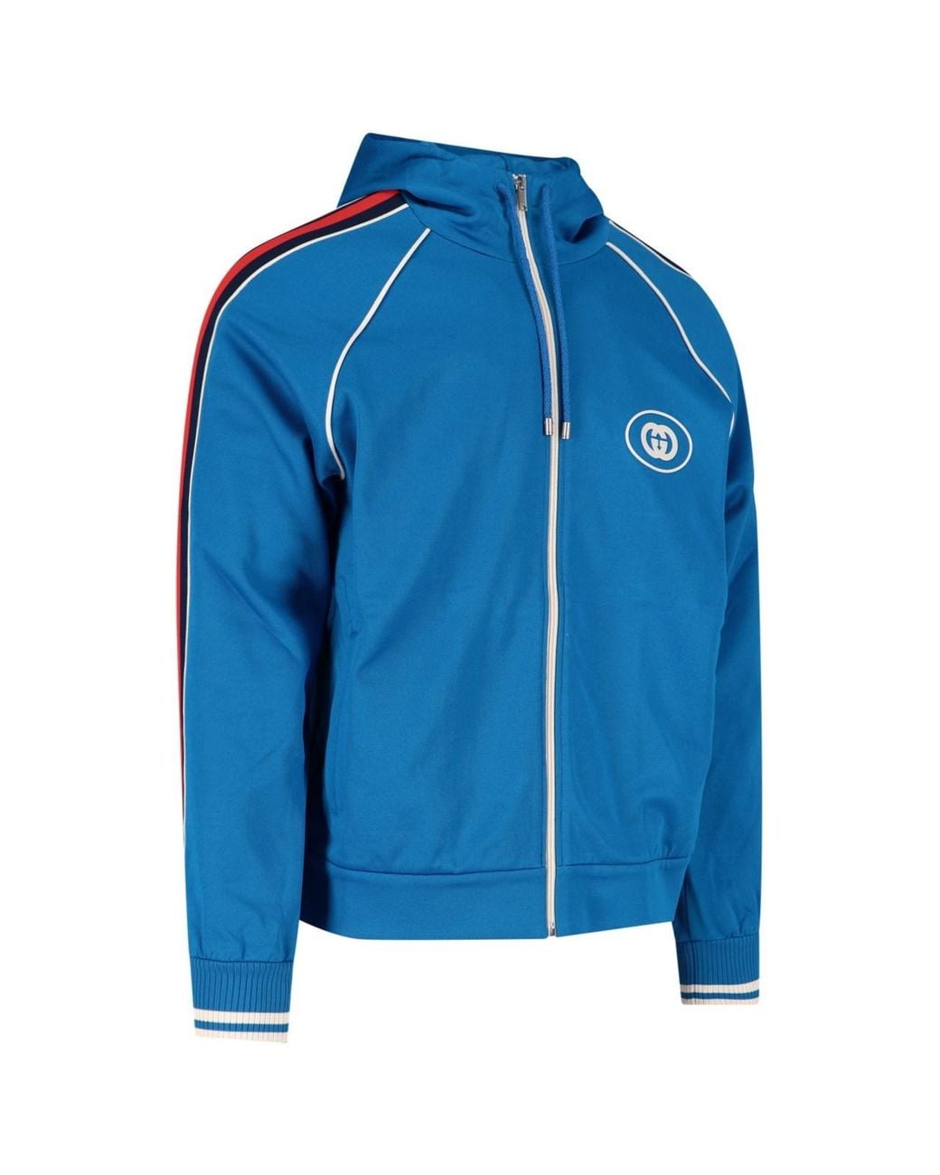Gucci Blue Logo Hooded Jacket for men