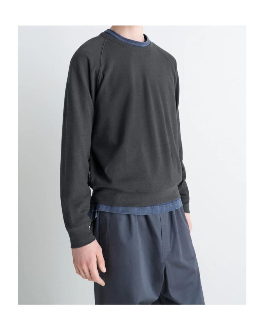 Lemaire Black Crew Neck Sweatshirt for men