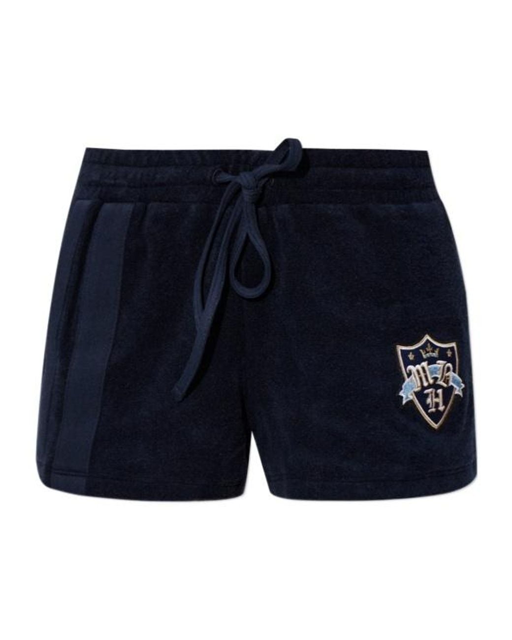 M I S B H V Blue Terry Logo-Patch Shorts