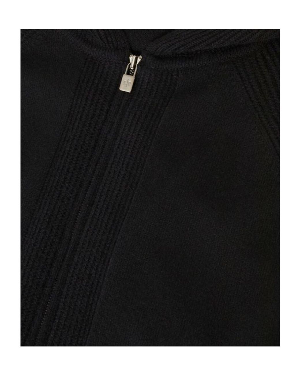 Loro Piana Blue Zip-Up Hooded Cardigan