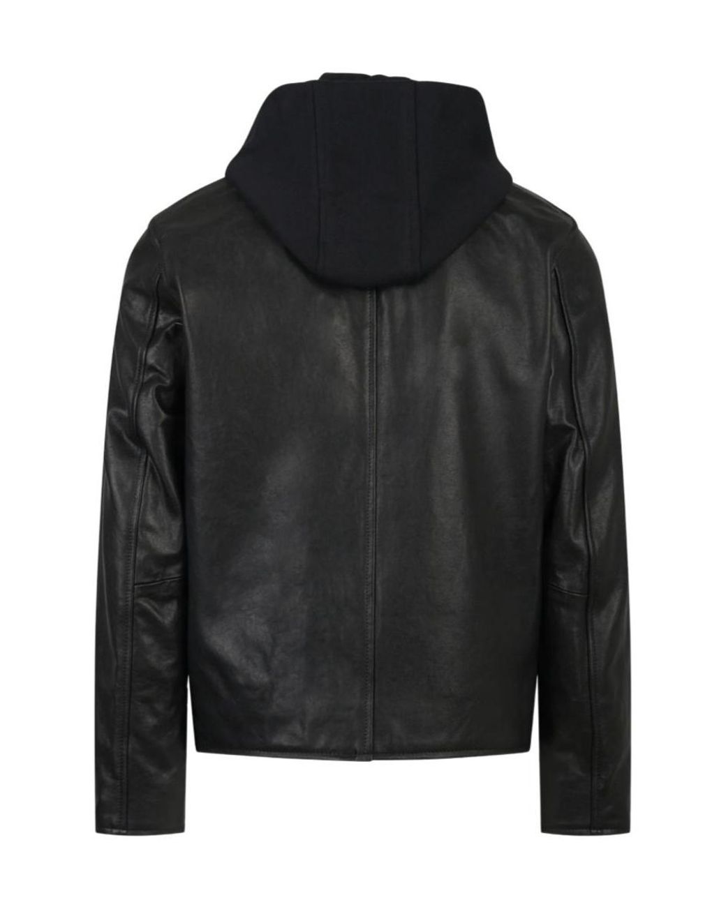 Dondup Black Long-Sleeved Leather Jacket for men