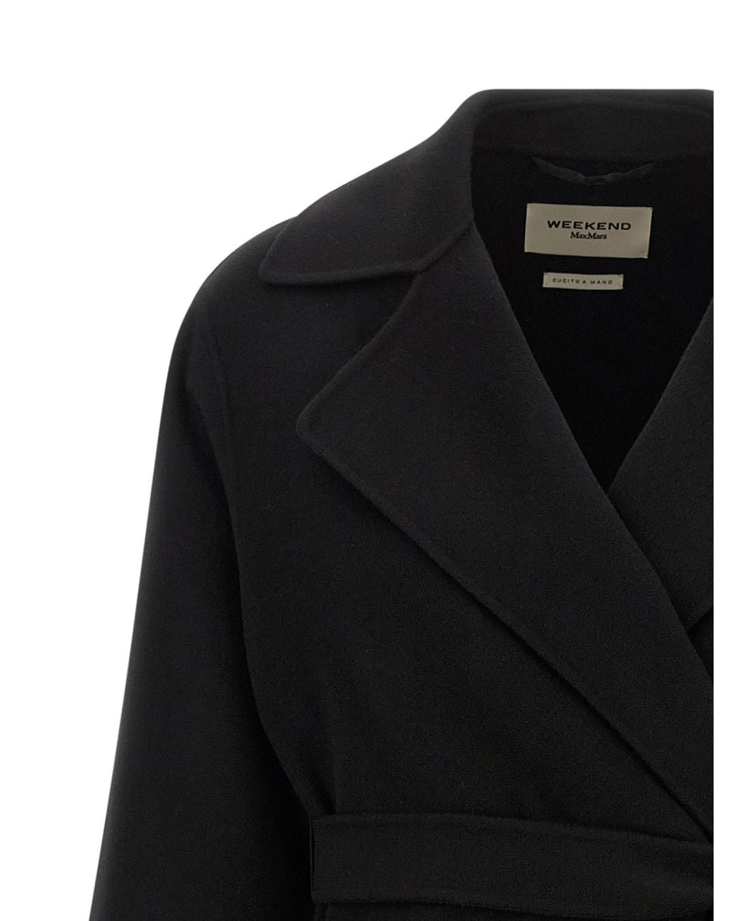 Weekend by Maxmara Black Operoso Belted Long Coat