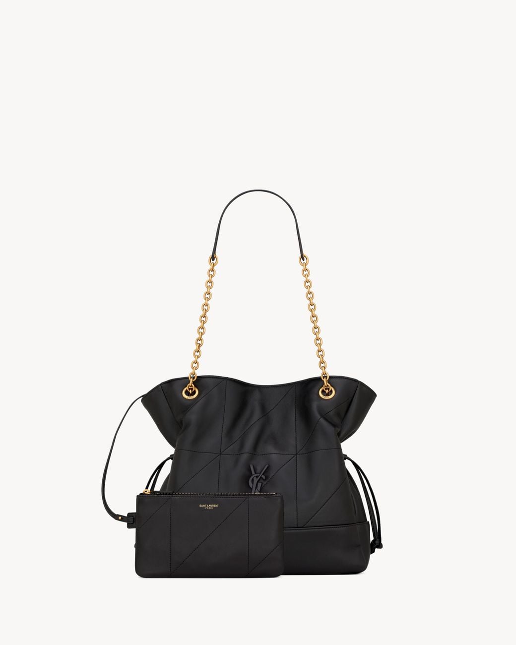 Saint Laurent Black Small Jamie Carré Rive Gauche Quilted Leather Tote Bag