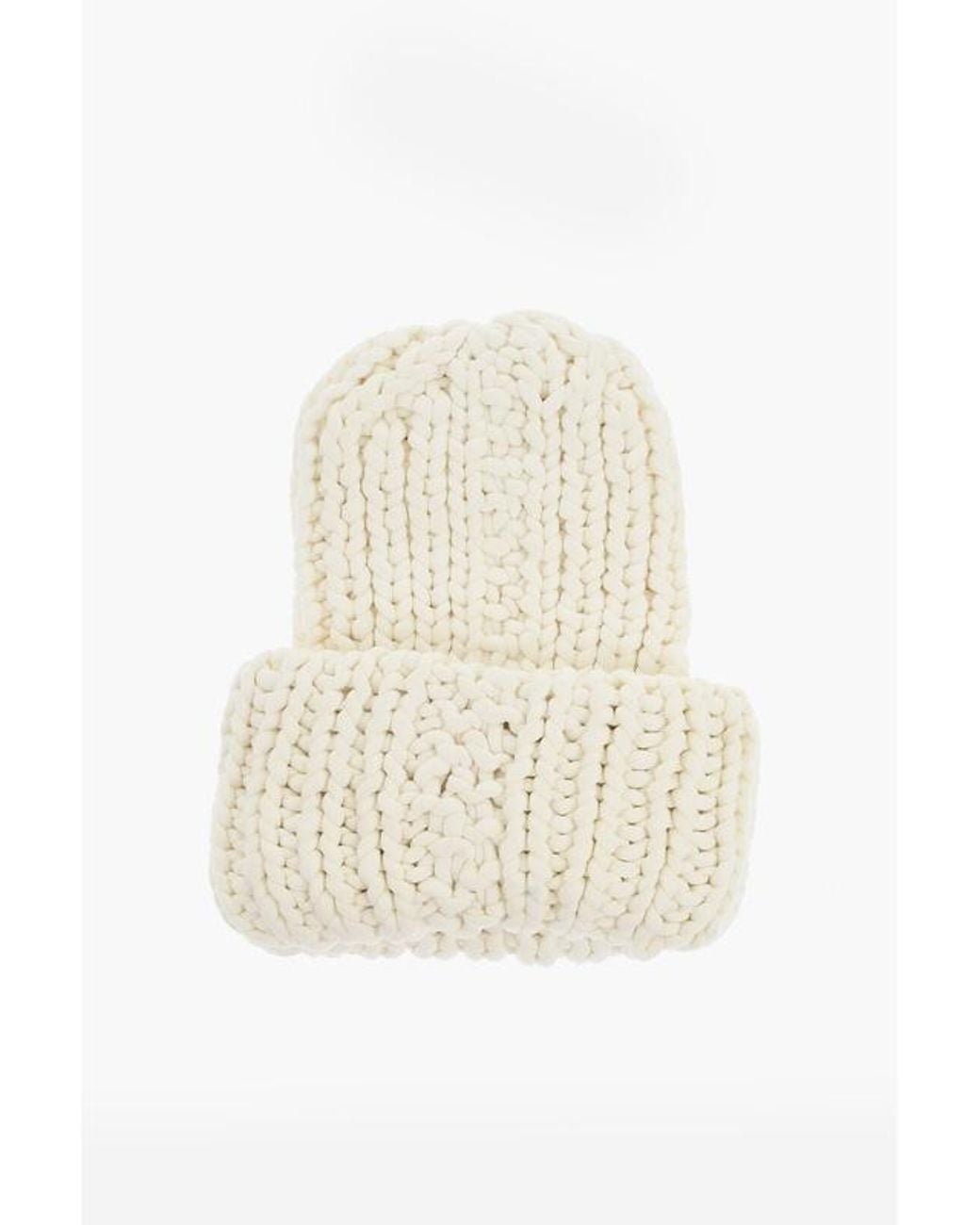 DSquared² White Logo-Plaque Beanie