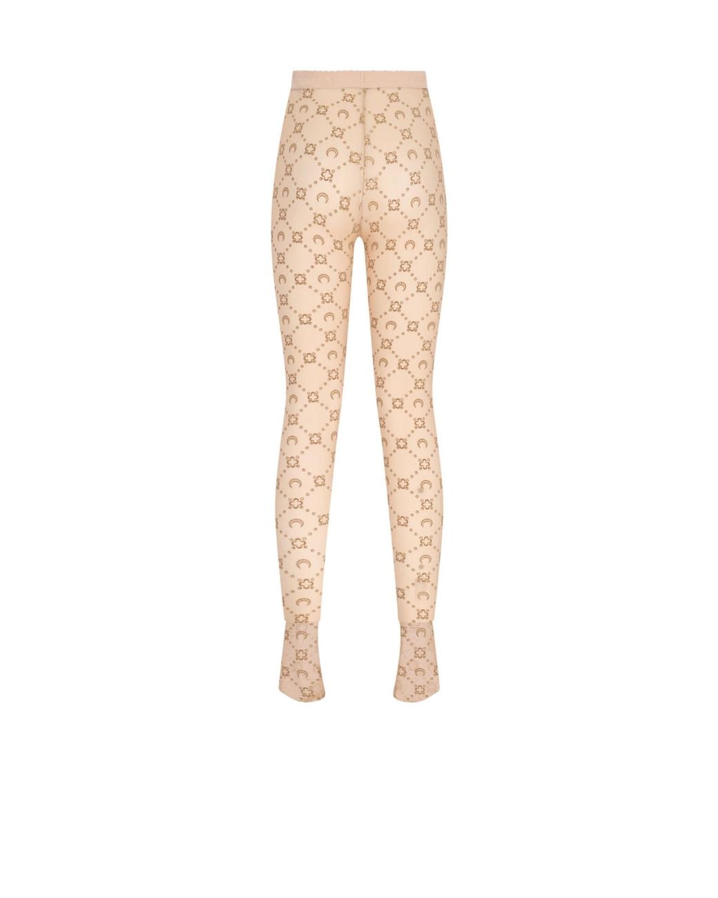 MARINE SERRE White All-Over Moon Printed Tights