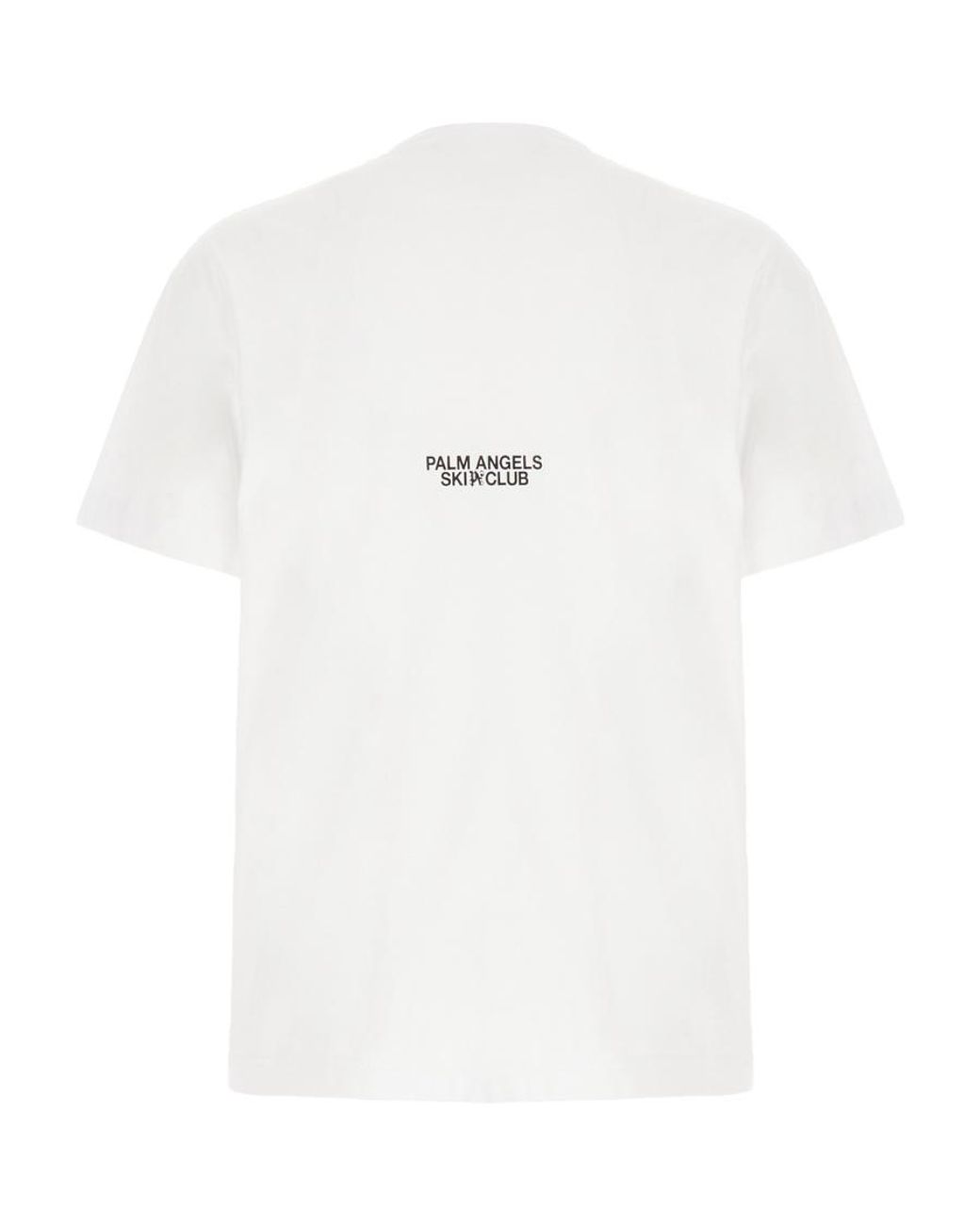 Palm Angels White Ski Club Graphic Printed T-Shirt for men