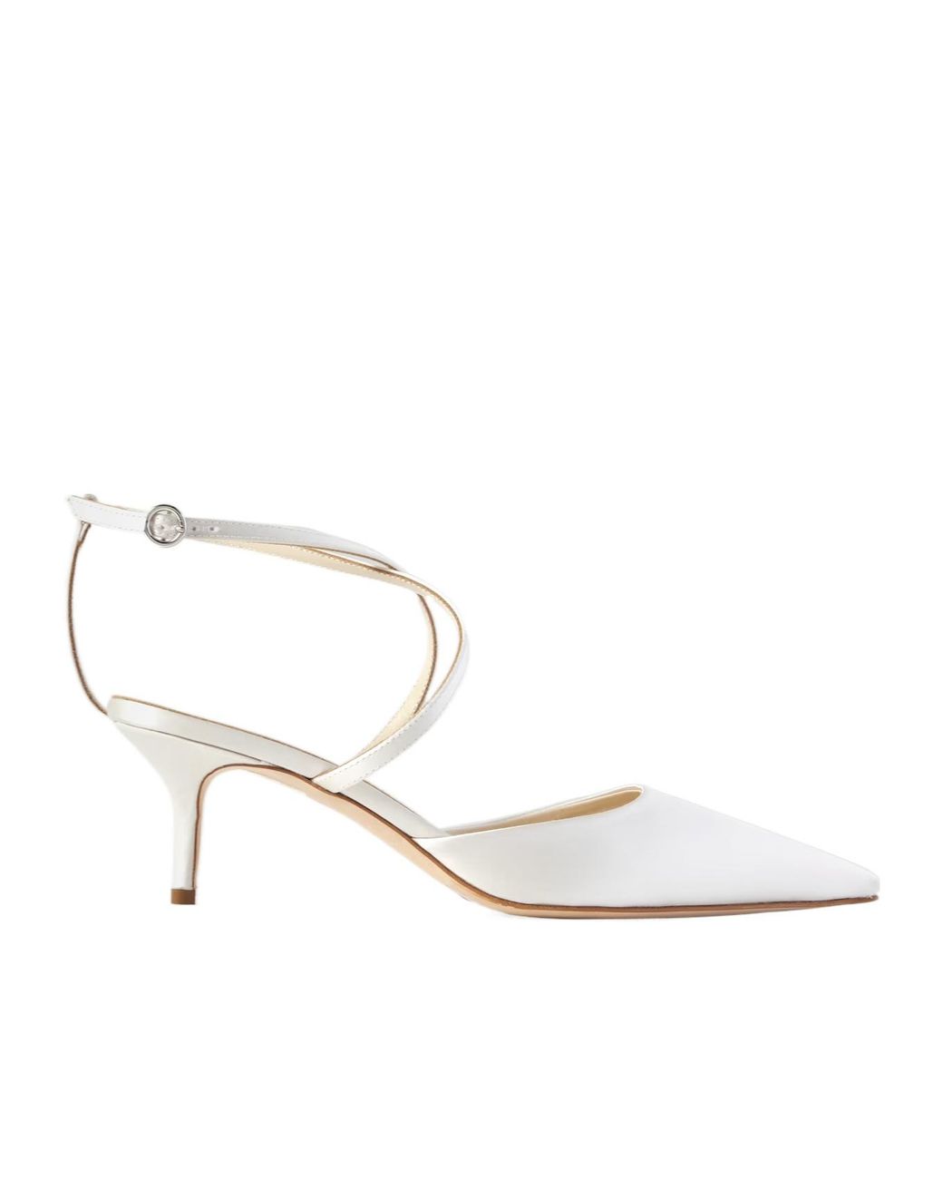Aeyde White High-Heel Ankle Strap Sandals