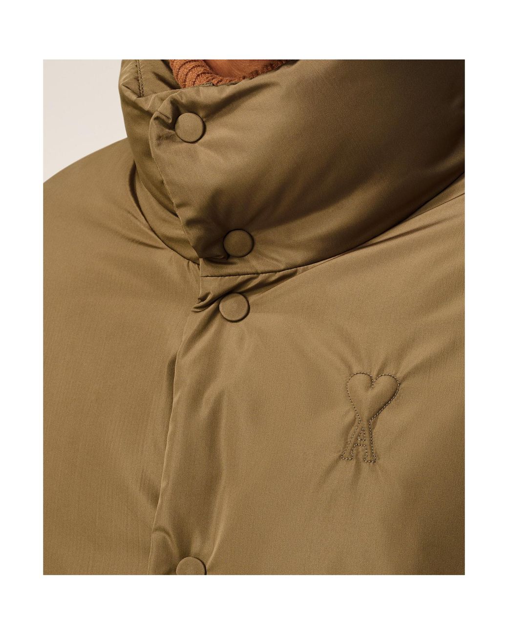 AMI Natural Taffetas Ami De Coeur Down Jacket for men